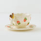 Cup & Saucer Squirrel Ruffle Strawberry | Sugar Poppo