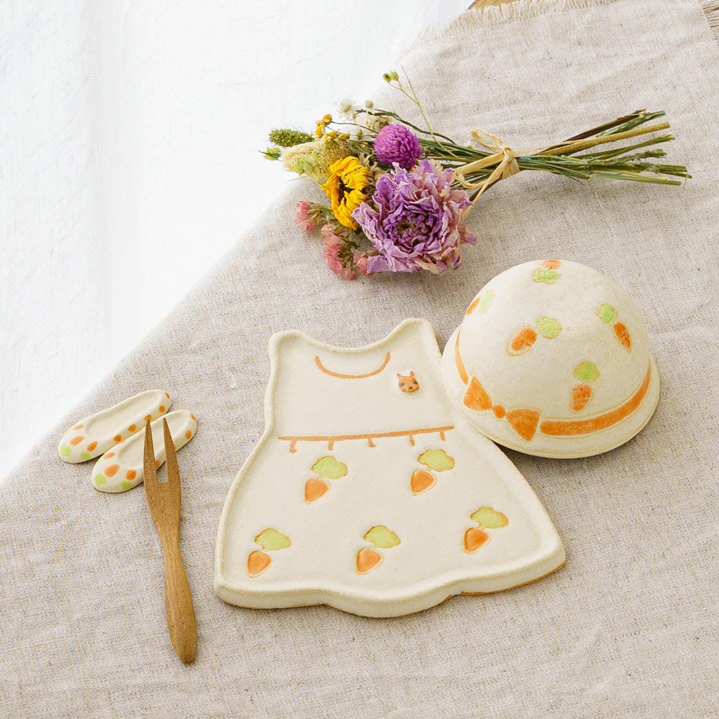 Hat and Dress Set Carrot | Ryoko Kimura