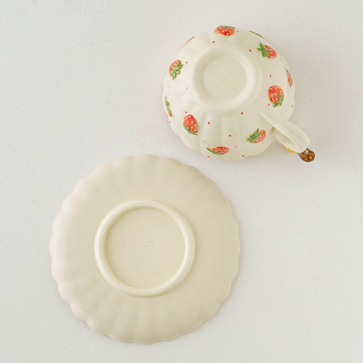 Cup & Saucer Squirrel Ruffle Strawberry | Sugar Poppo