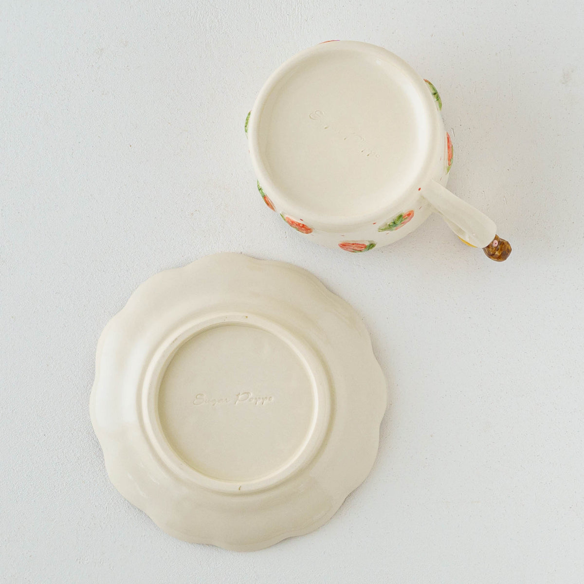 Cup & Saucer Squirrel Strawberry | Sugar Poppo