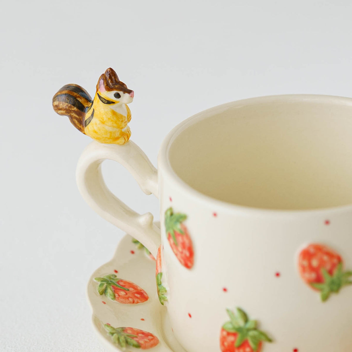 Cup & Saucer Squirrel Strawberry | Sugar Poppo