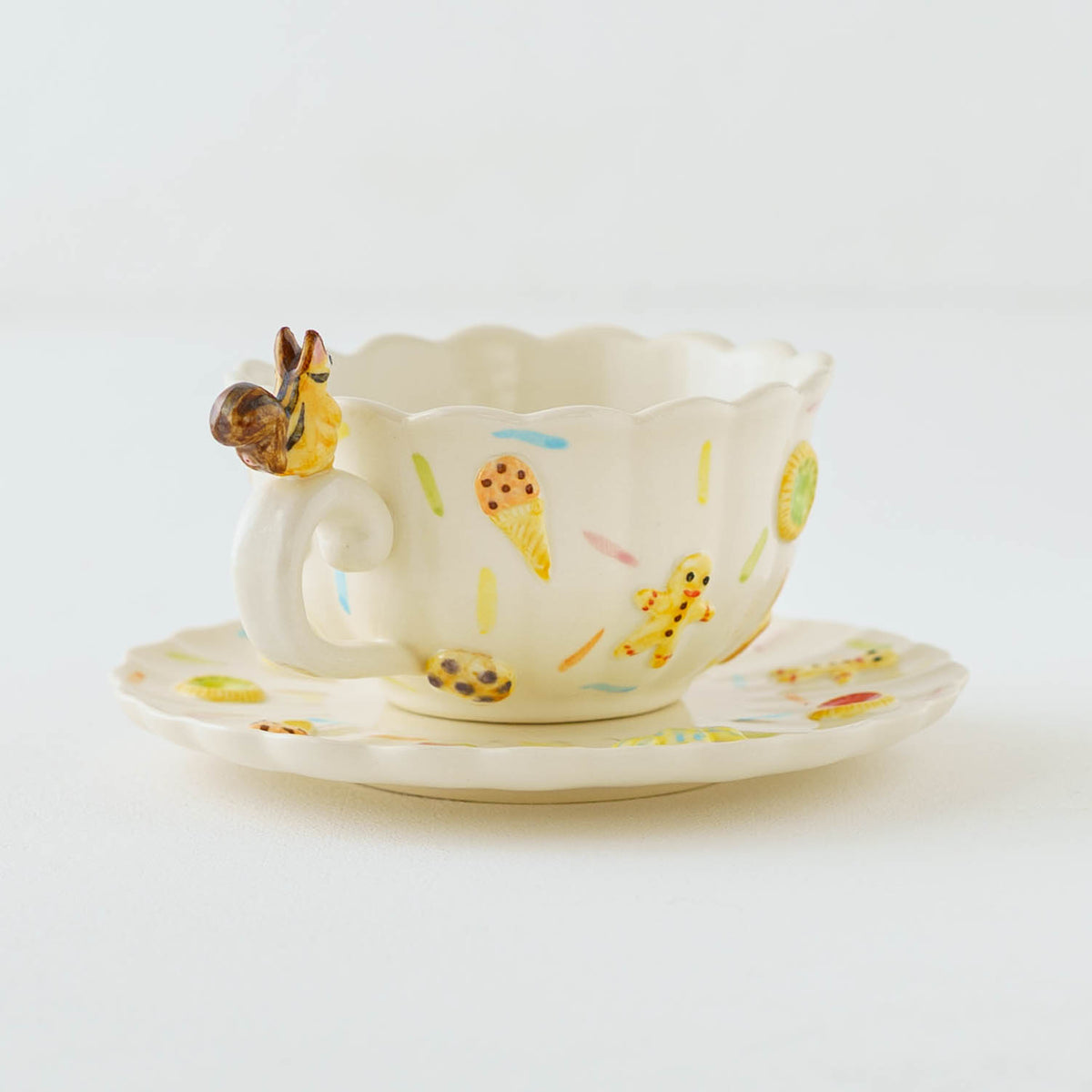 Cup & Saucer Squirrel Ruffle Sweets | Sugar Poppo