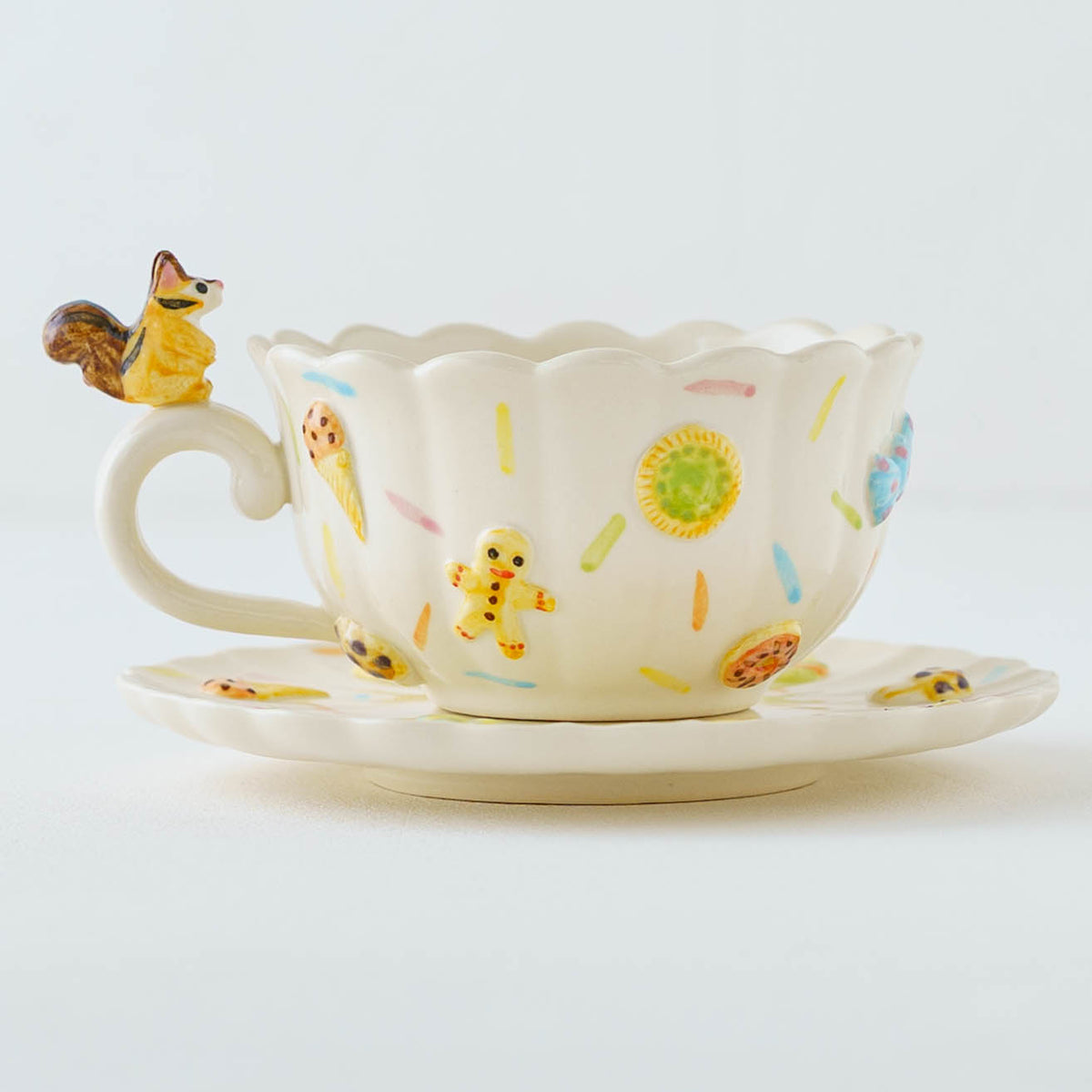 Cup & Saucer Squirrel Ruffle Sweets | Sugar Poppo