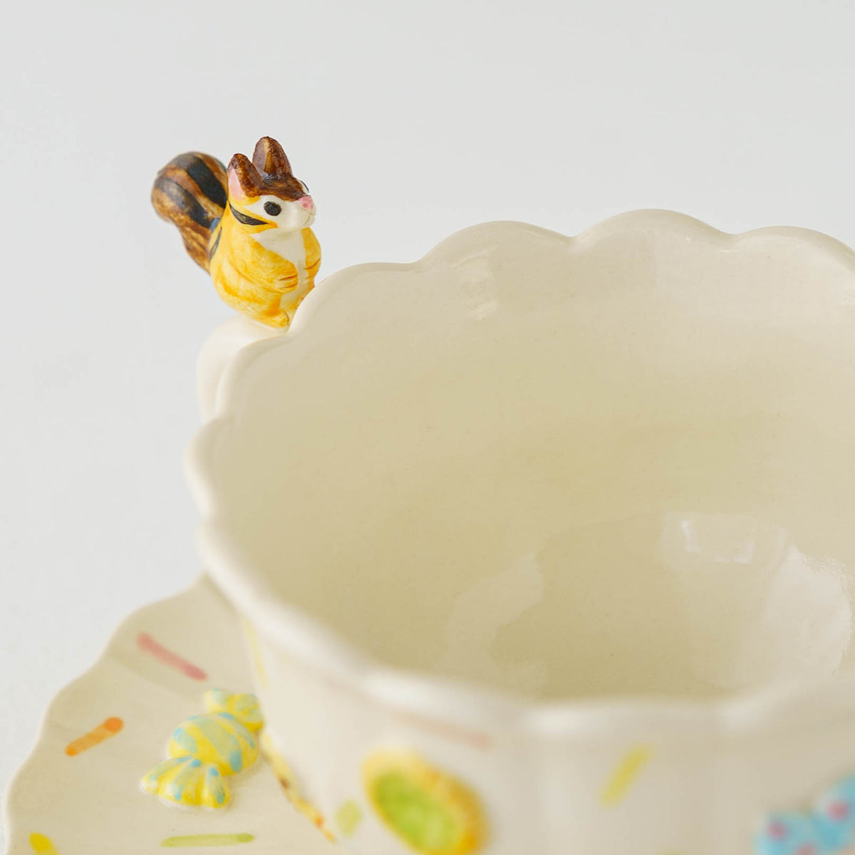 Cup & Saucer Squirrel Ruffle Sweets | Sugar Poppo