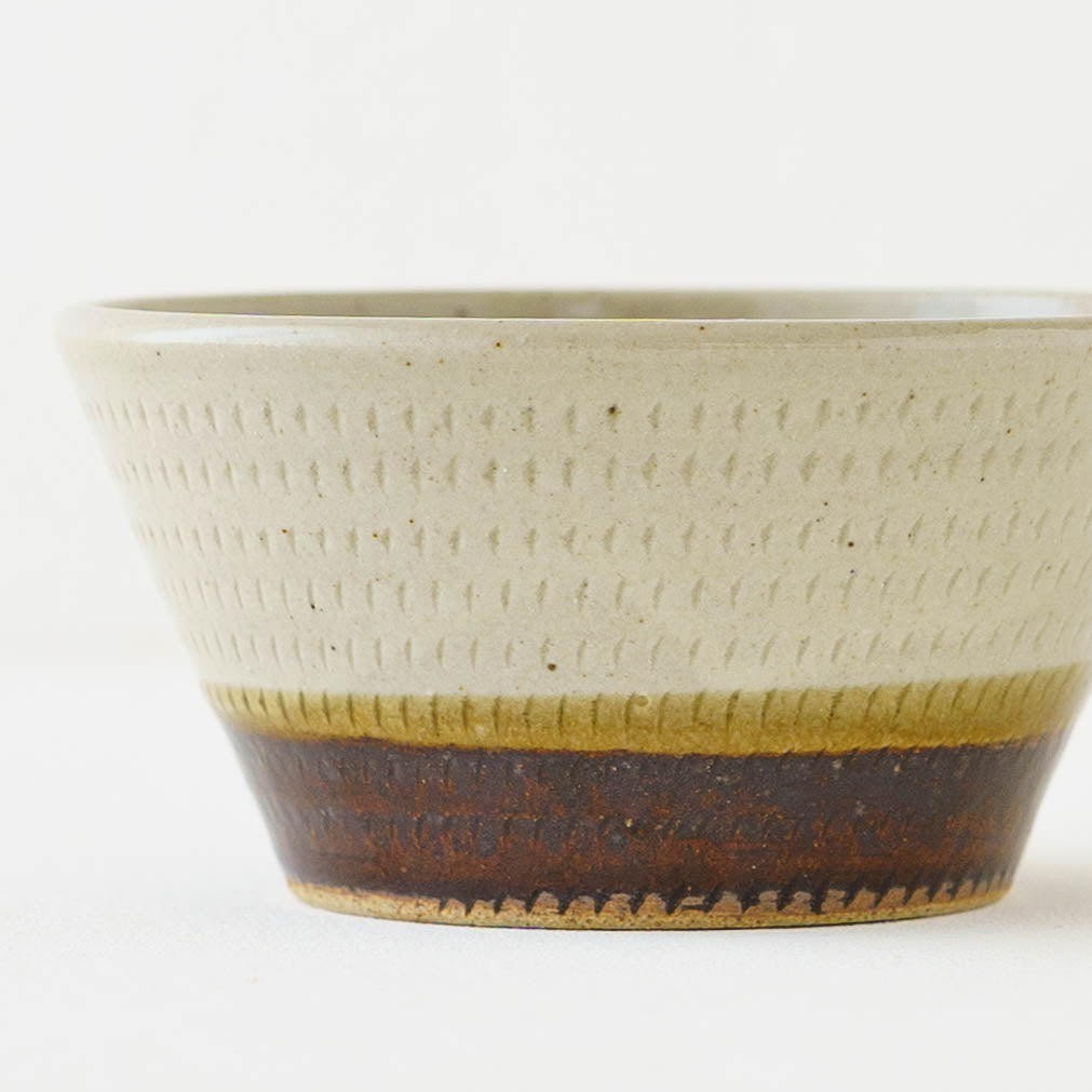 ボウル　飛び鉋　マット釉 x 飴釉｜榎田智　えのきだ窯