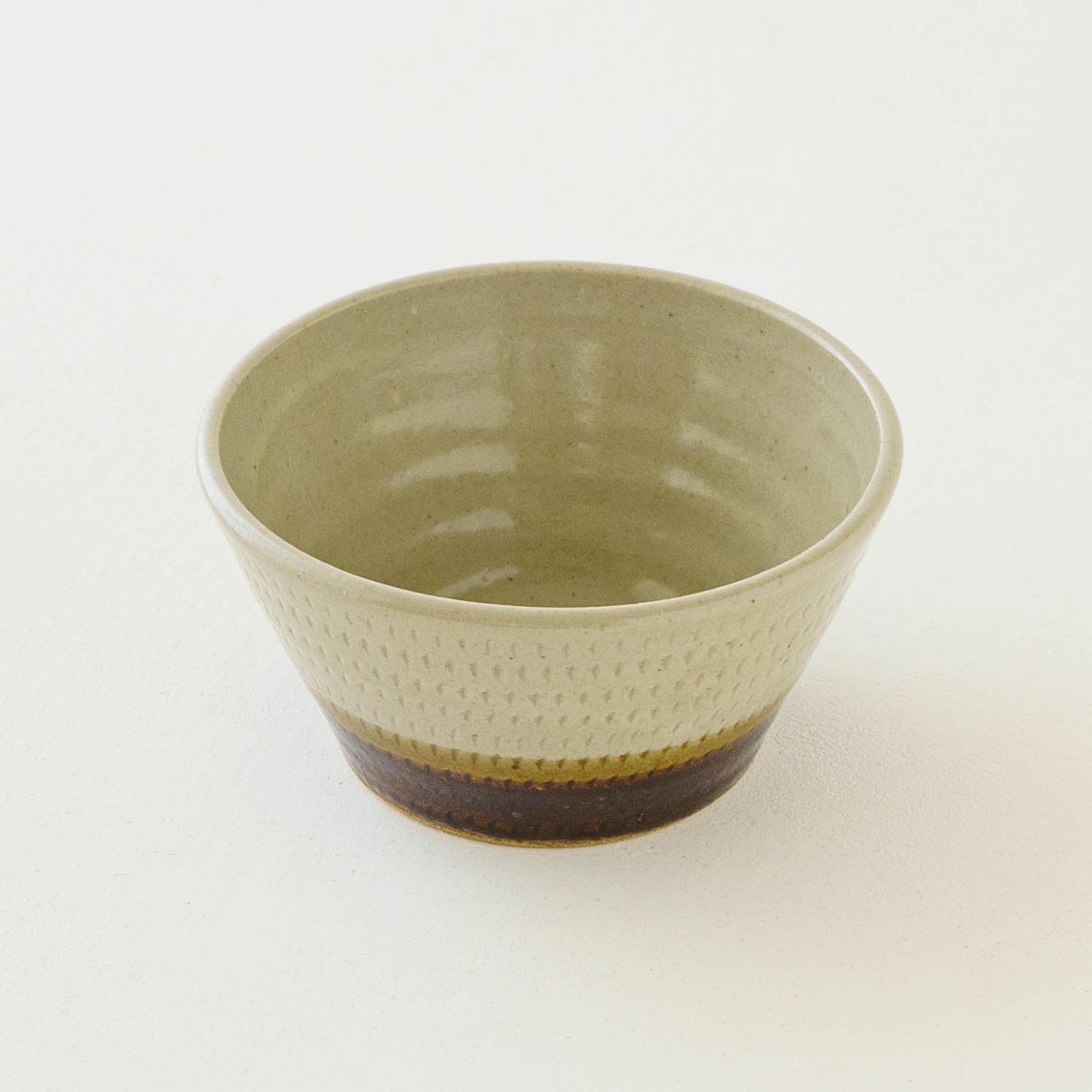 ボウル　飛び鉋　マット釉 x 飴釉｜榎田智　えのきだ窯