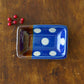 Small Square plate  dot pattern, blue | Wakaba Enokida, Enokida Kiln