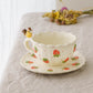 Cup & Saucer Squirrel Ruffle Strawberry | Sugar Poppo