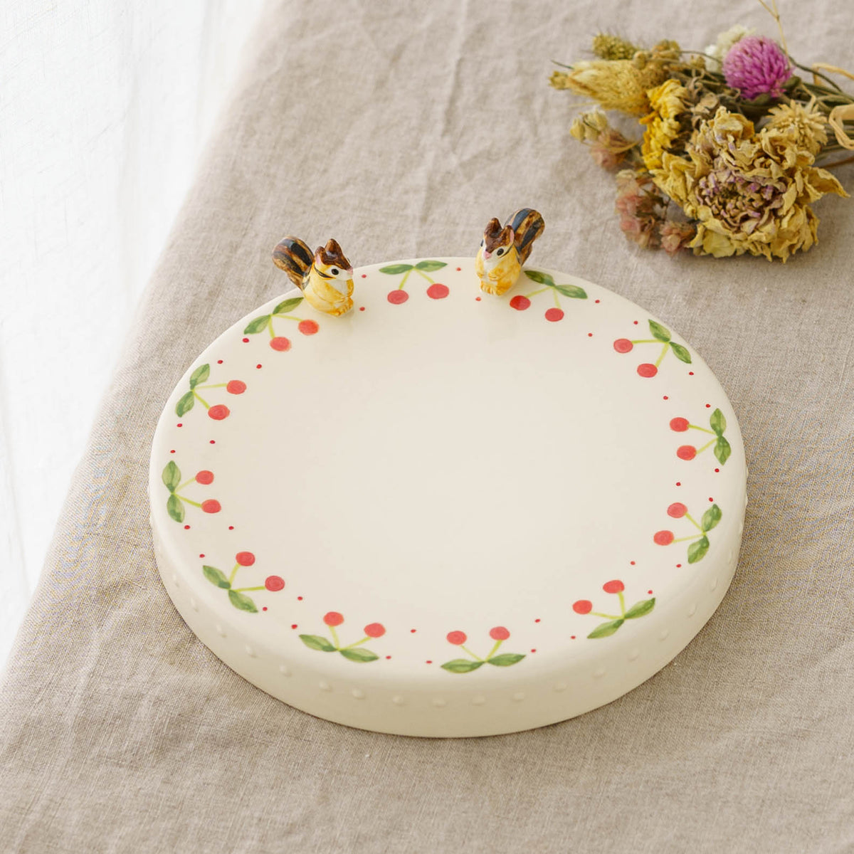 Pedestal Dish Squirrel Cherry | Sugar Poppo