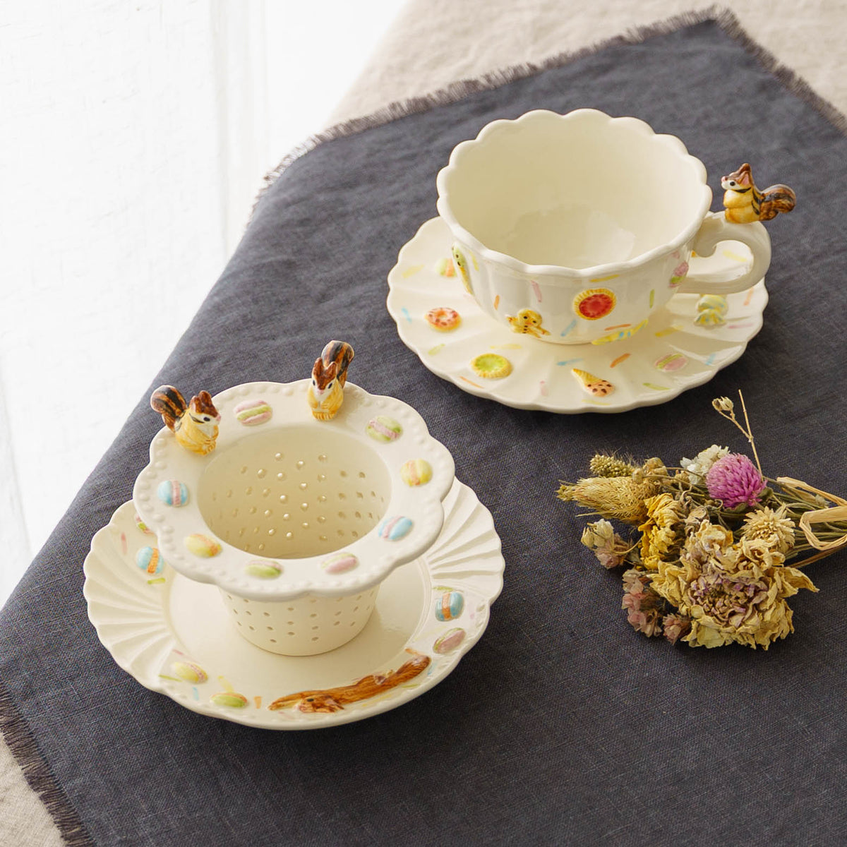 Cup & Saucer Squirrel Ruffle Sweets | Sugar Poppo