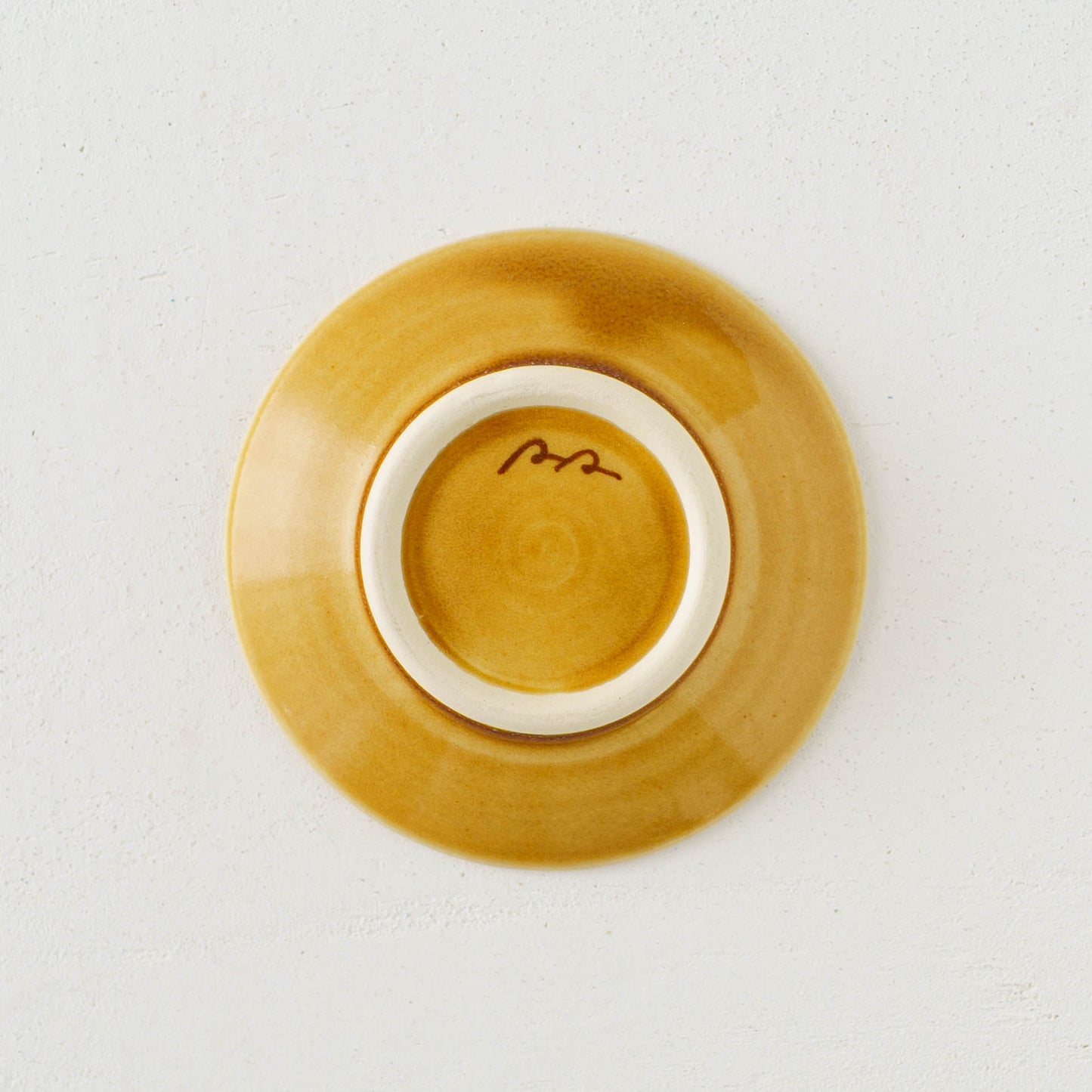 豆皿　赤花　スリップウェア｜荒井彩乃