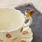 Cup & Saucer Squirrel Ruffle Strawberry | Sugar Poppo