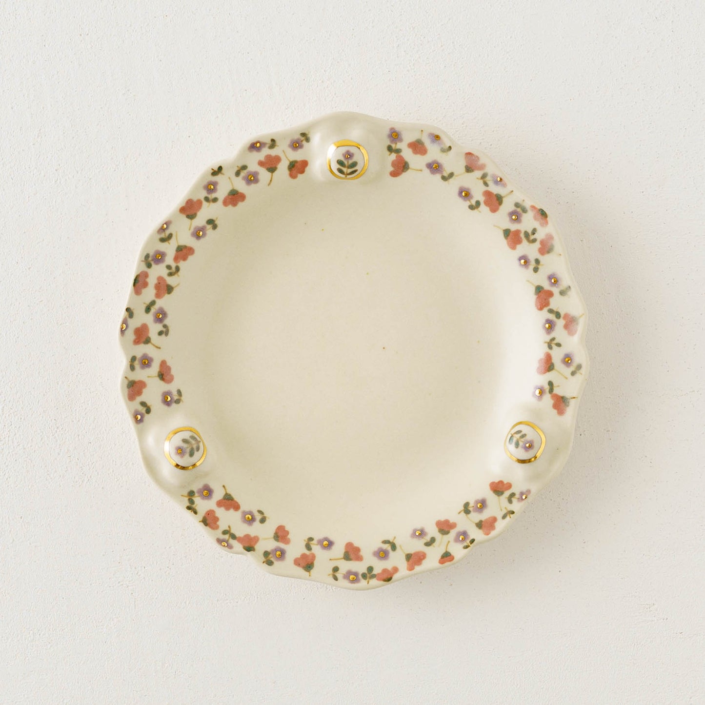 金彩レリーフ中皿　ピンク x パープル｜荒井彩乃