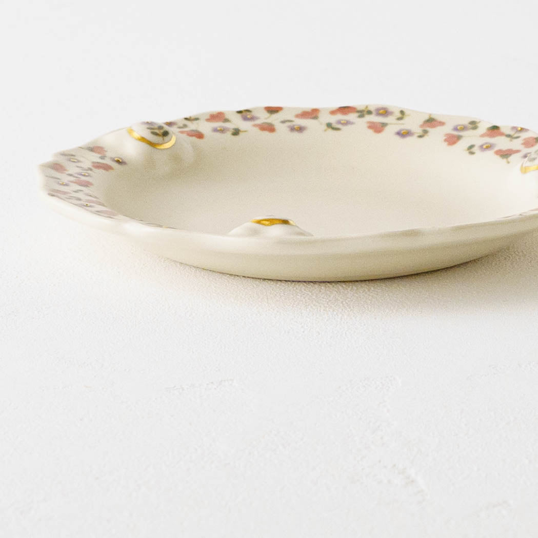 金彩レリーフ中皿　ピンク x パープル｜荒井彩乃