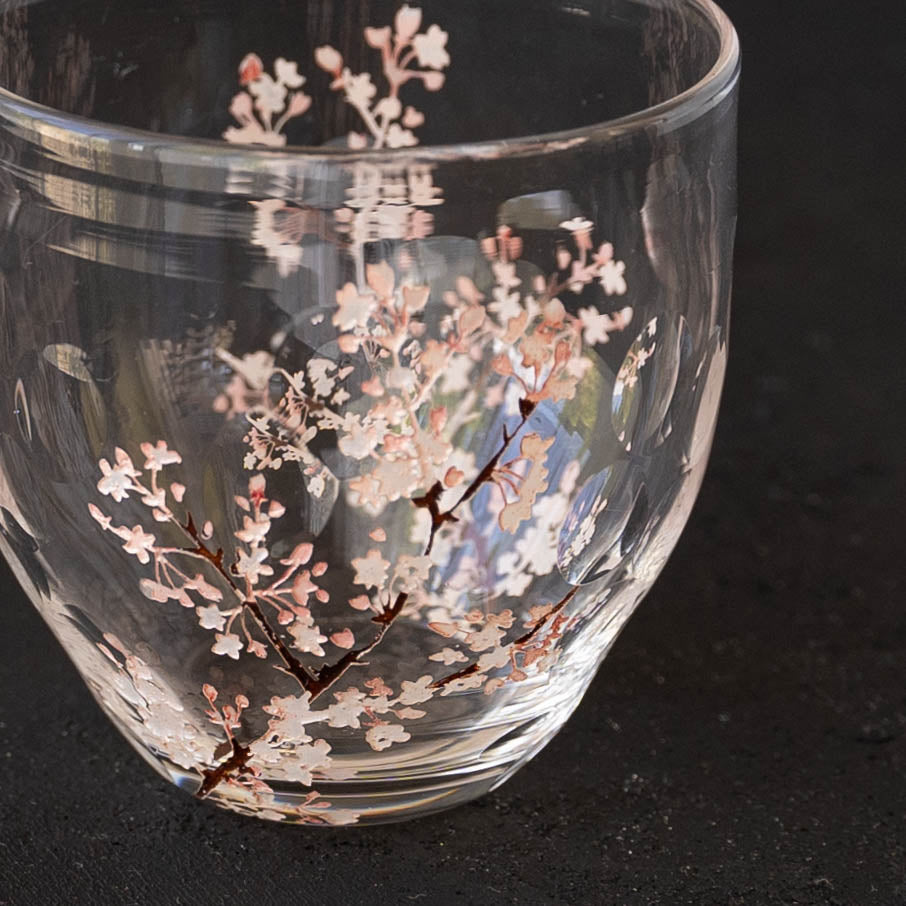 百花景　冷茶グラス　桜｜金津沙矢香