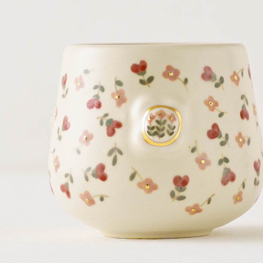 金彩レリーフカップ　ピンク x 赤｜荒井彩乃