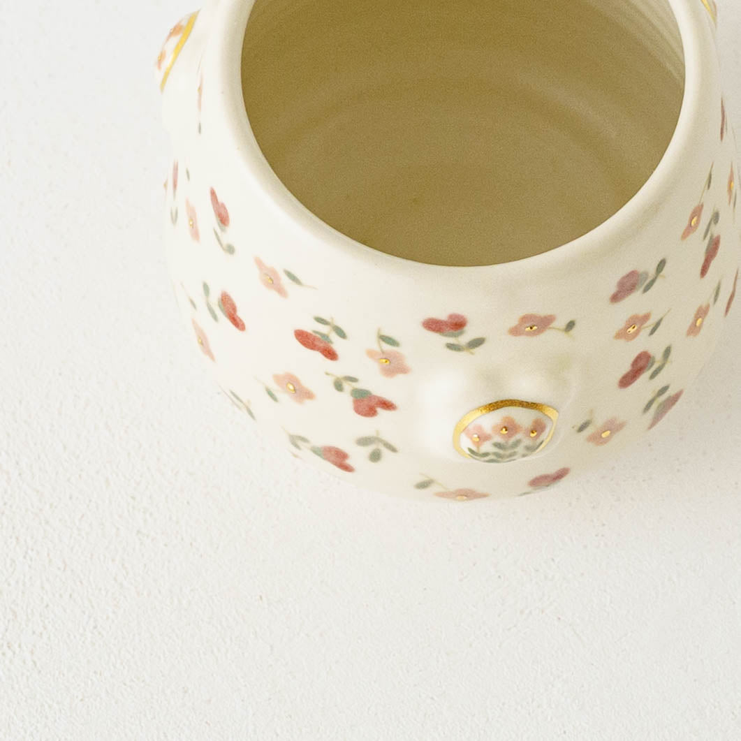 金彩レリーフカップ　ピンク x 赤｜荒井彩乃