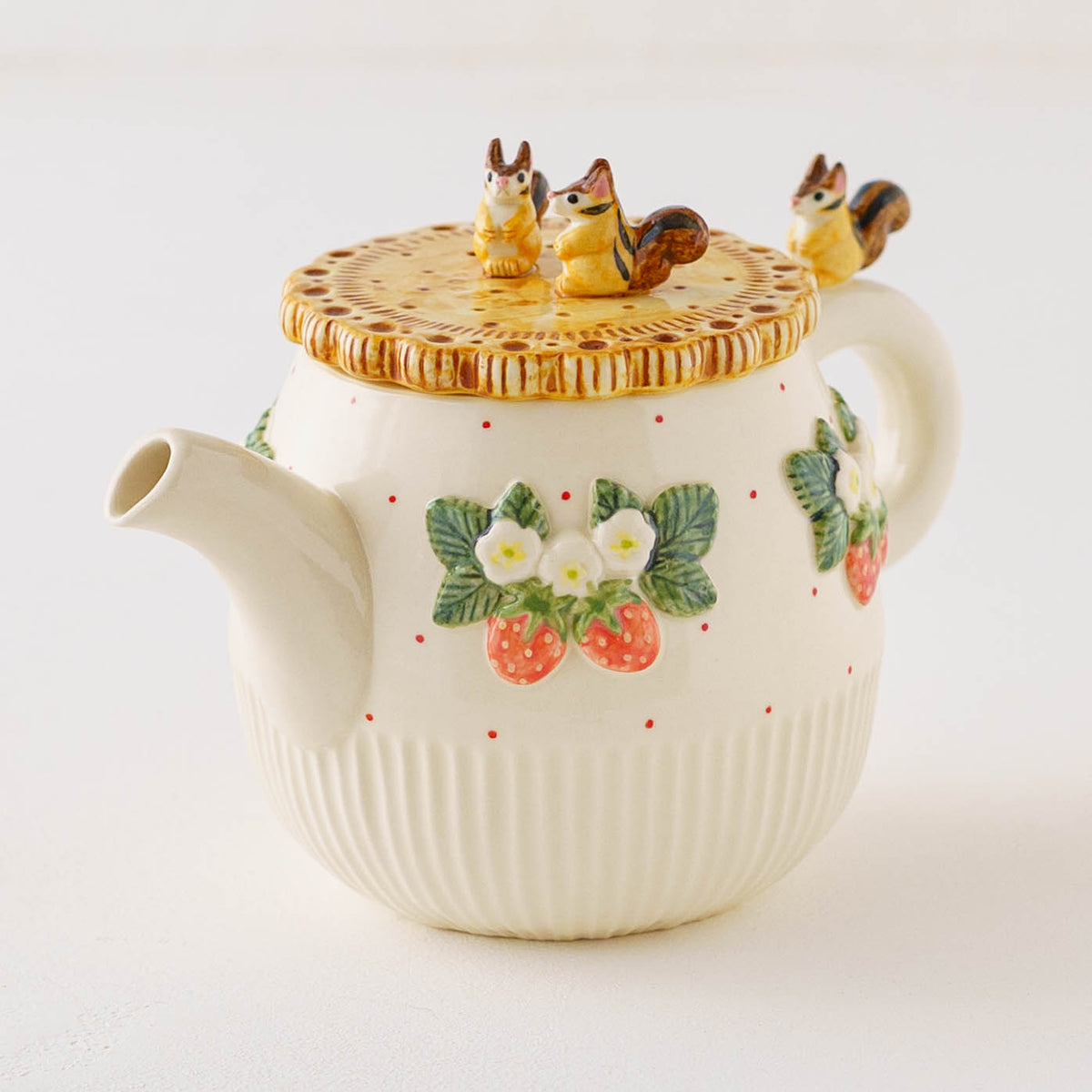 Teapot W Squirrel Strawberry | Sugar Poppo