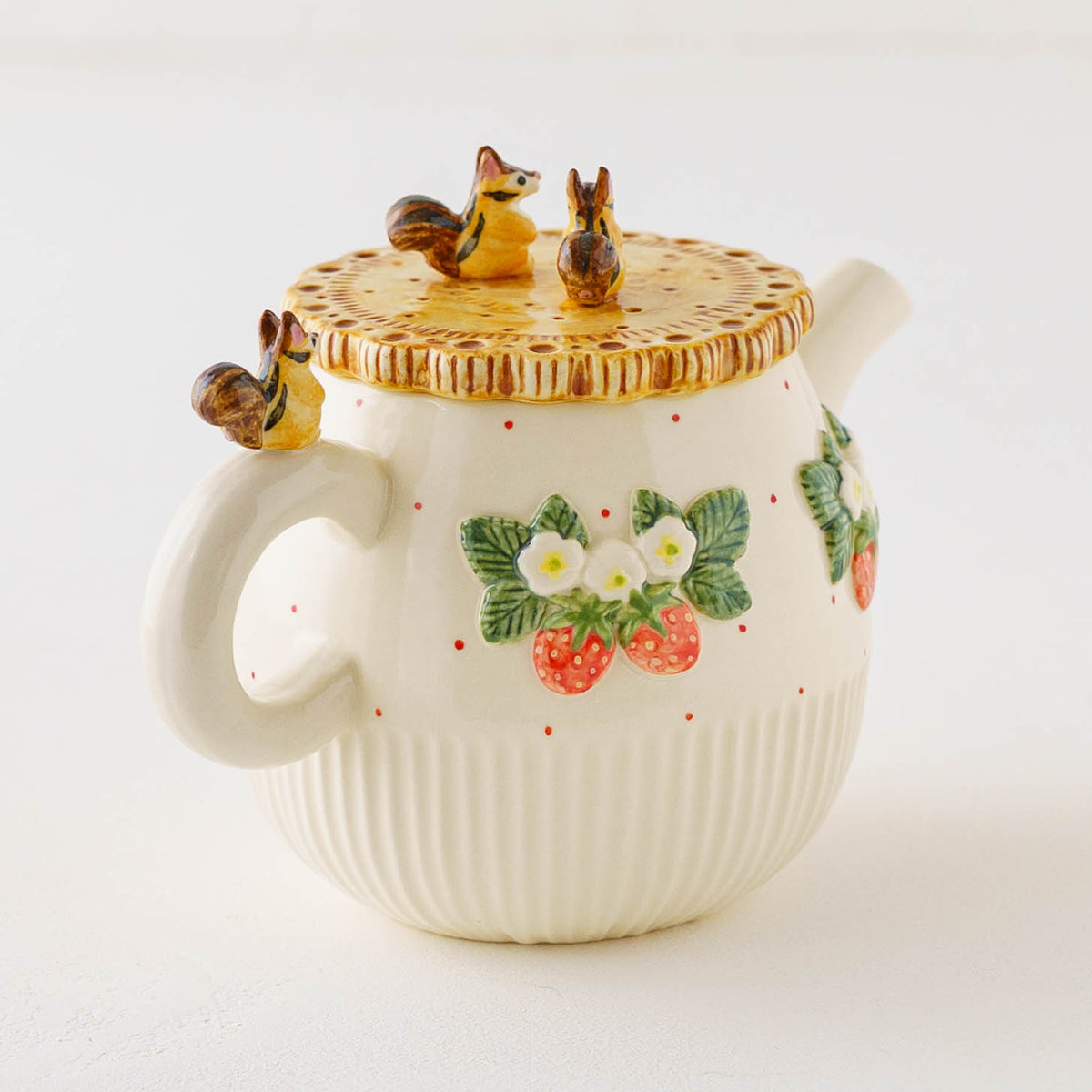 Teapot W Squirrel Strawberry | Sugar Poppo