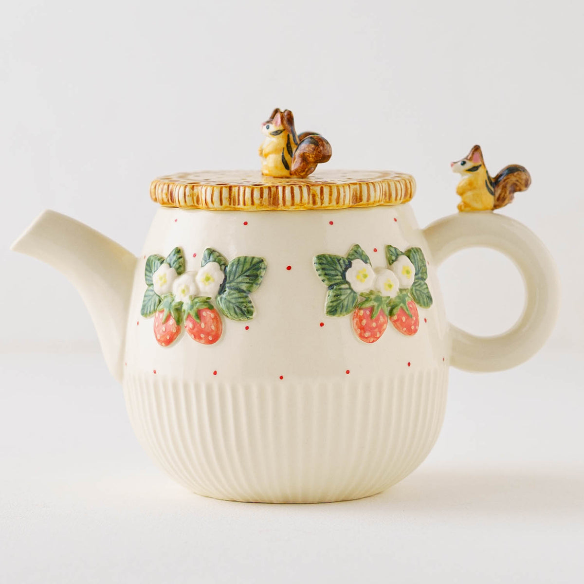 Teapot W Squirrel Strawberry | Sugar Poppo