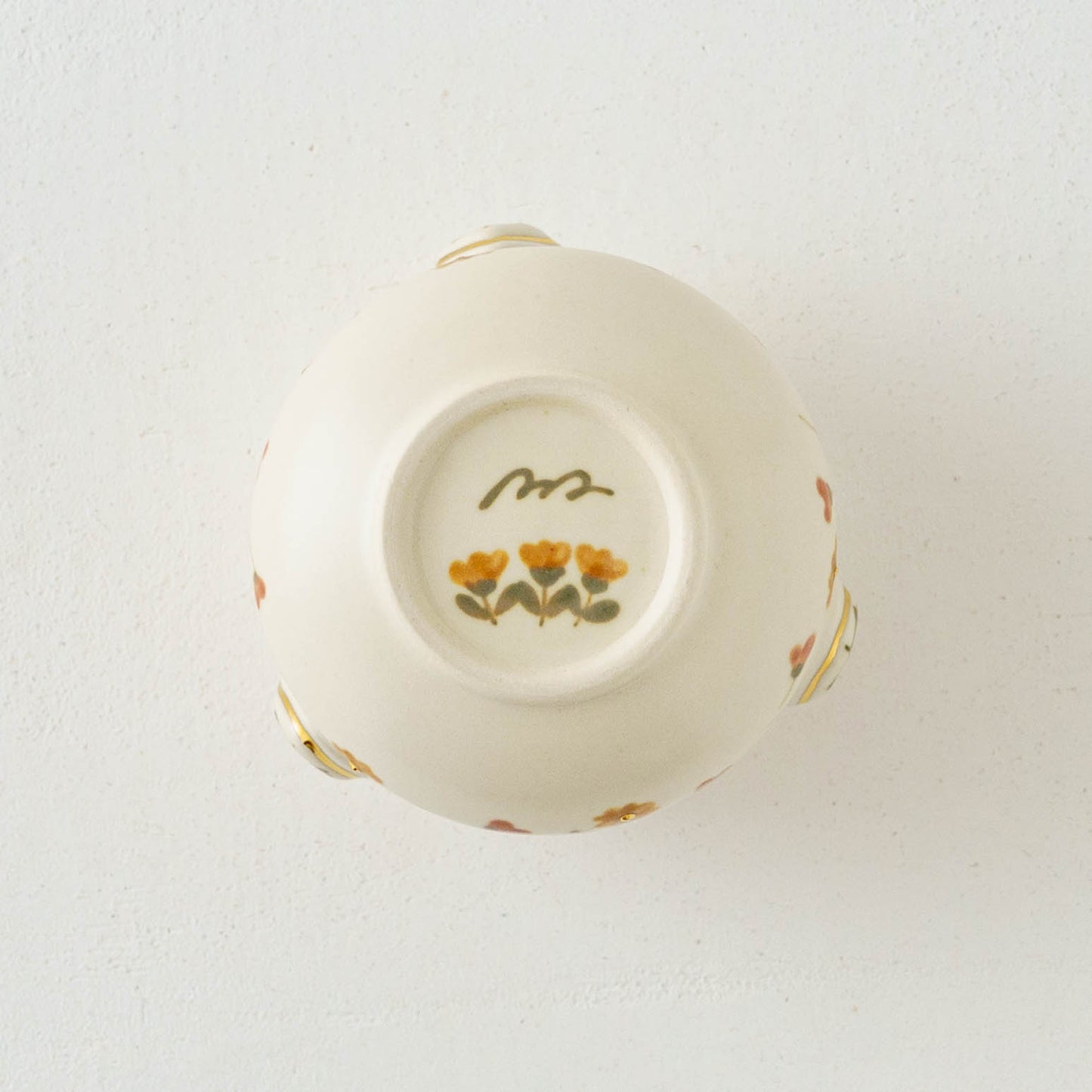 金彩レリーフカップ　オレンジ x 赤｜荒井彩乃