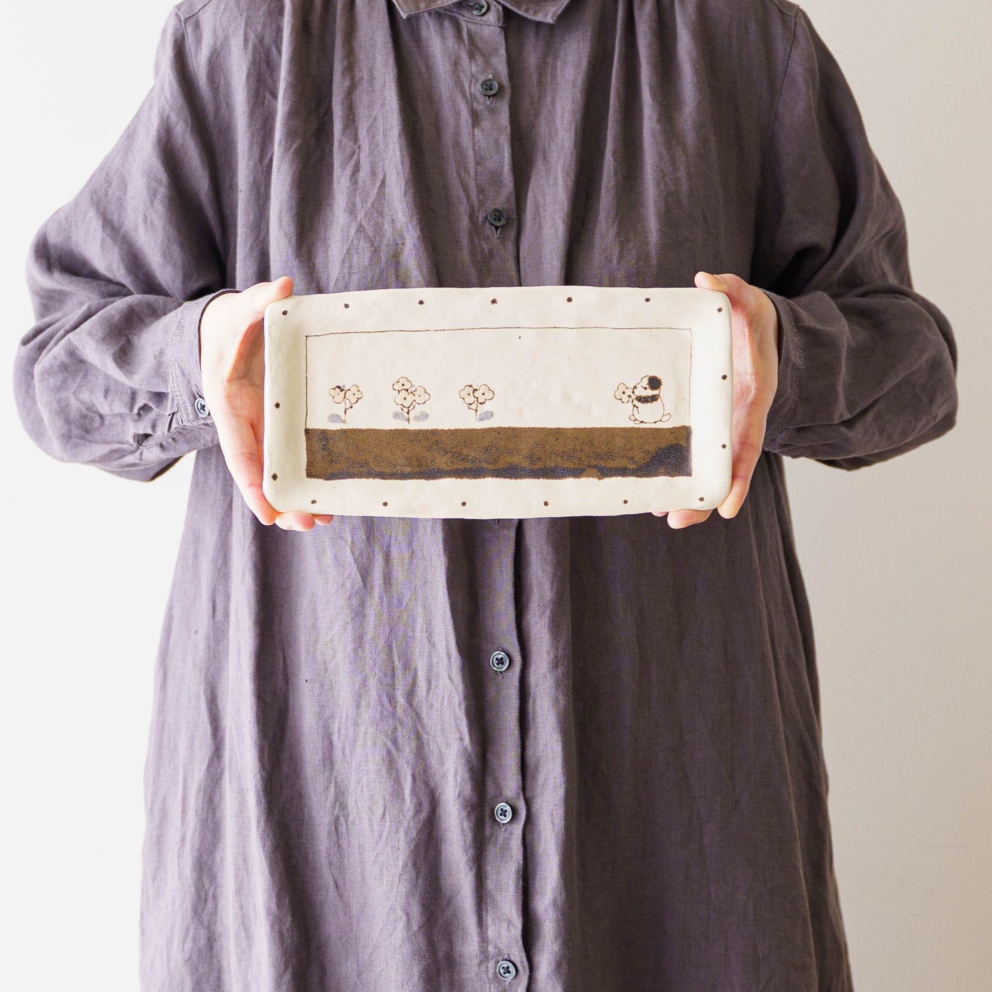 Tray L Dog| Maruban Ceramics Factory