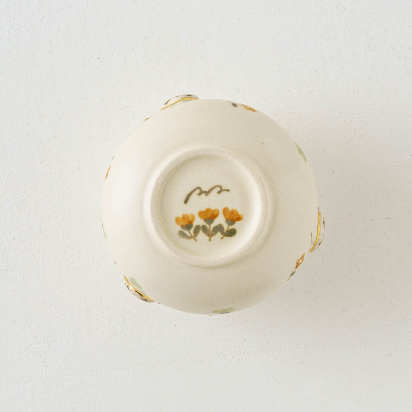 金彩レリーフカップ　オレンジ x 薄緑｜荒井彩乃