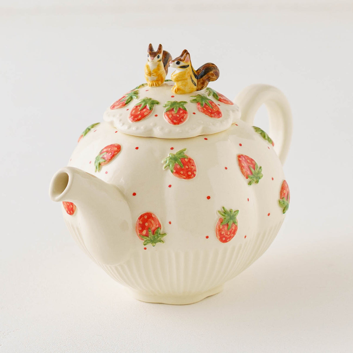 Tea Pot W Squirrel Little Strawberry | Sugar Poppo