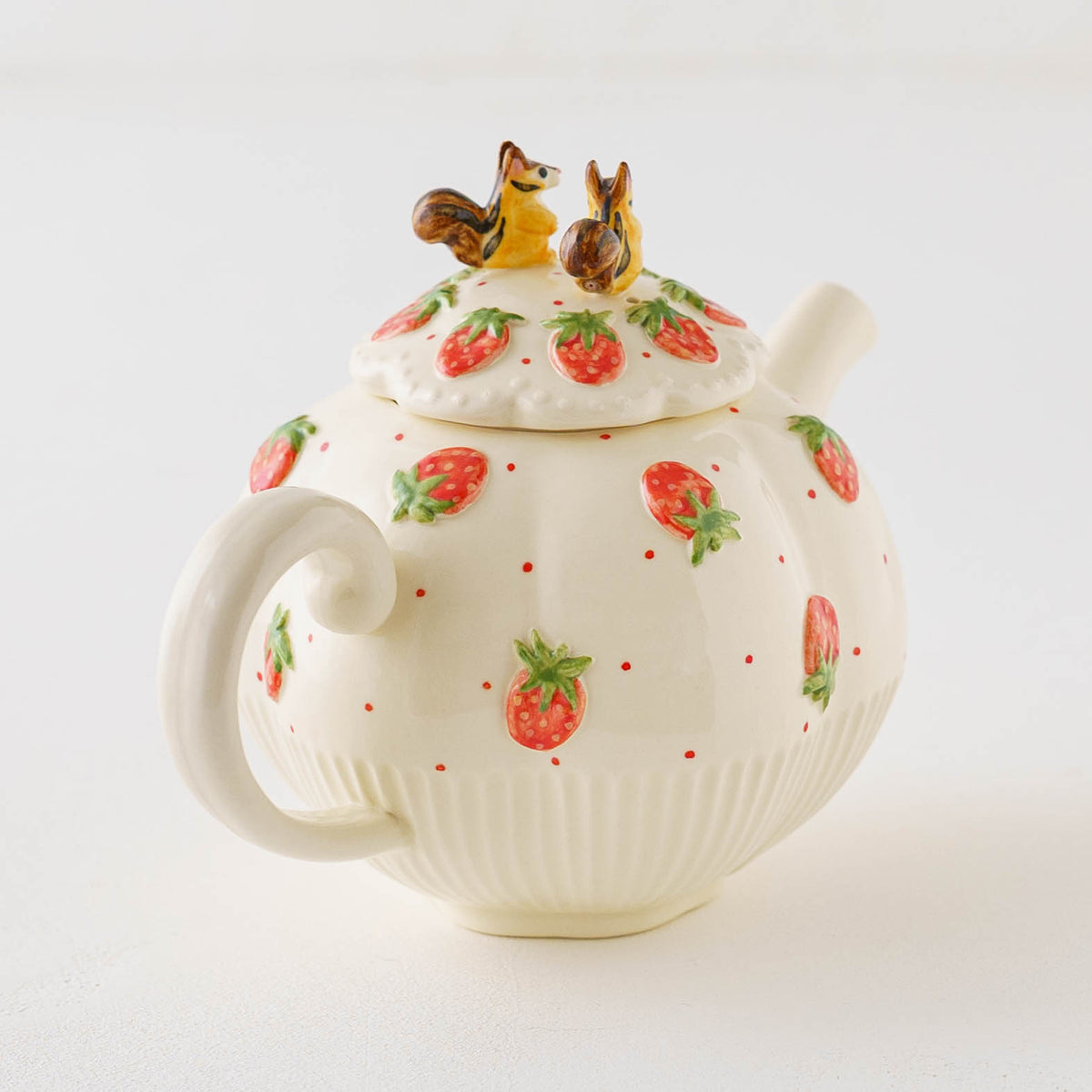 Tea Pot W Squirrel Little Strawberry | Sugar Poppo