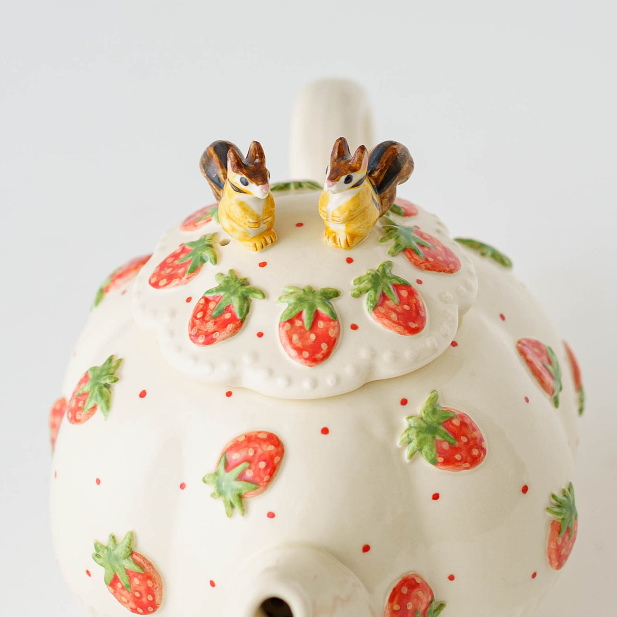 Tea Pot W Squirrel Little Strawberry | Sugar Poppo