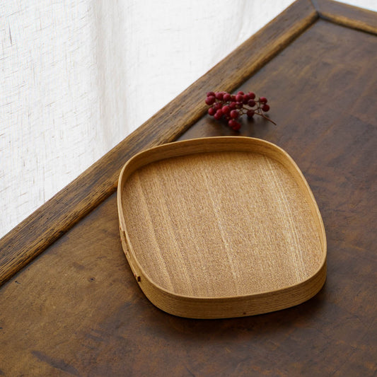 Round Corner mini tray ash  | Tomoharu Funahashi