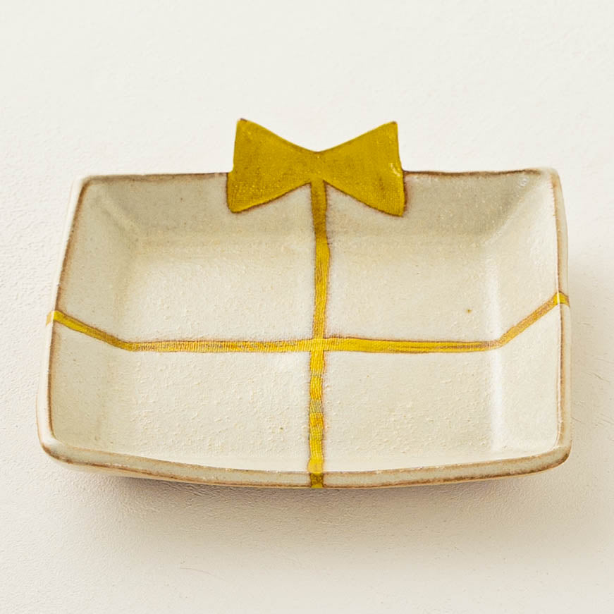 Gift plate beige x yellow cloth | Atelier monora