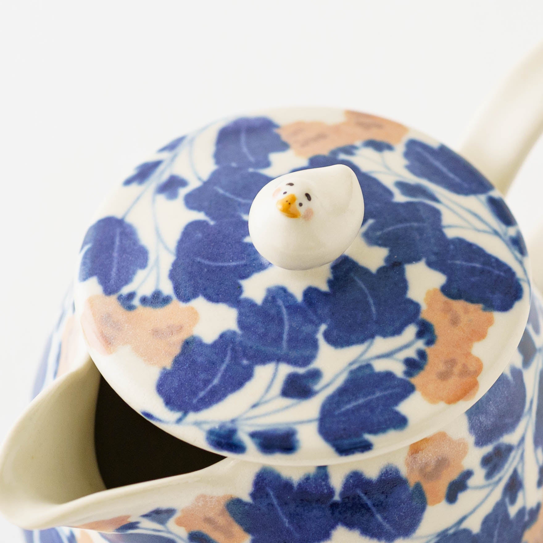 陶芸作家 荒井彩乃 ポット アヒル ピンク 青｜作家もののうつわ通販