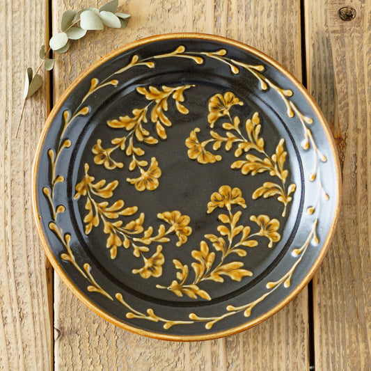 リム大皿　スリップウェア｜荒井彩乃