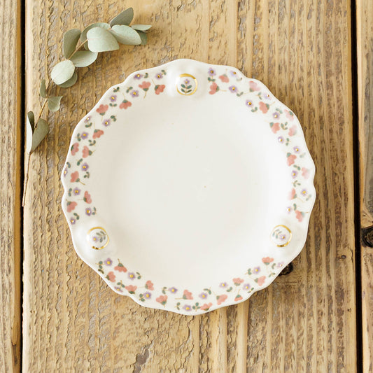 金彩レリーフ中皿　ピンク x パープル｜荒井彩乃