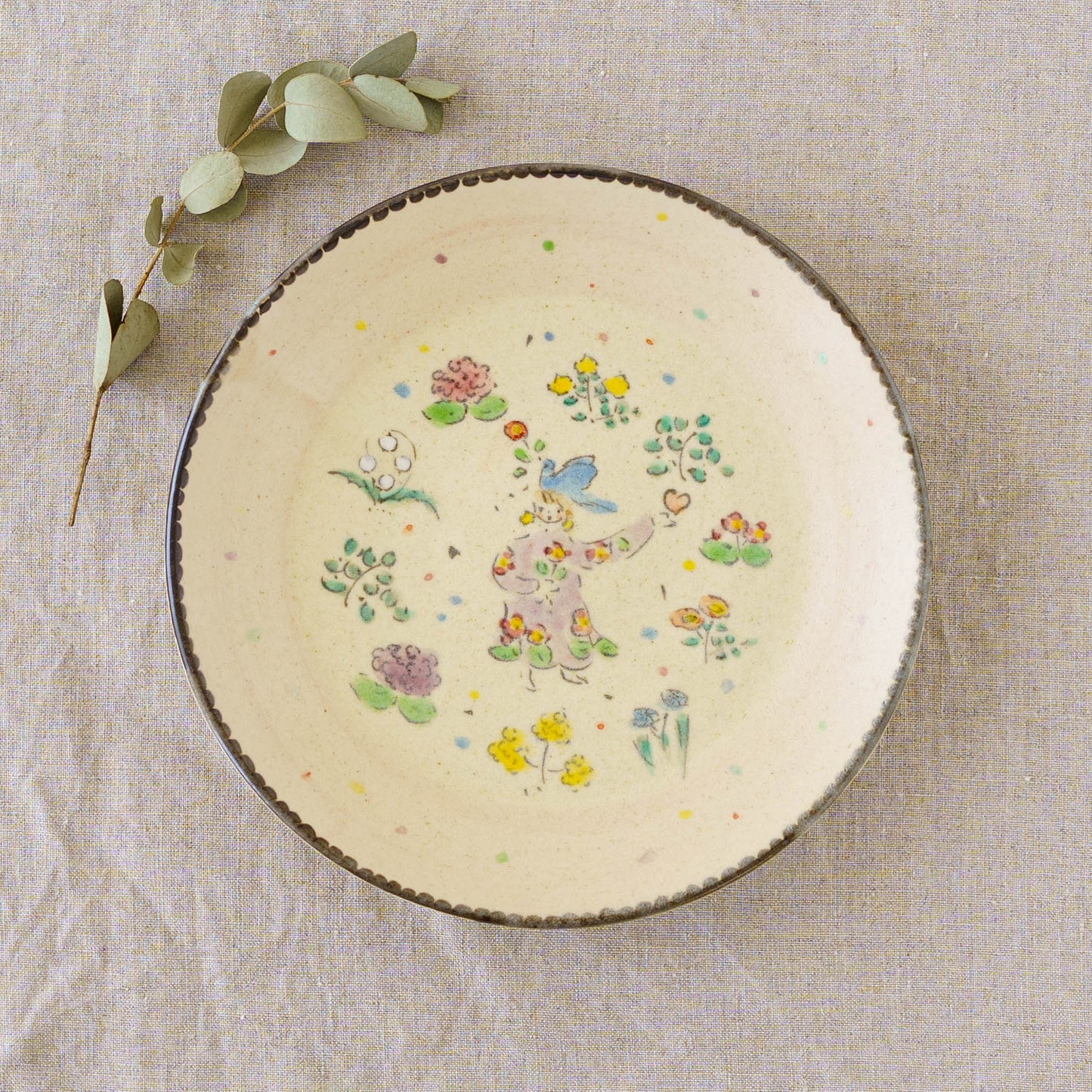 Flower Dress Girl Plate｜Hahamya