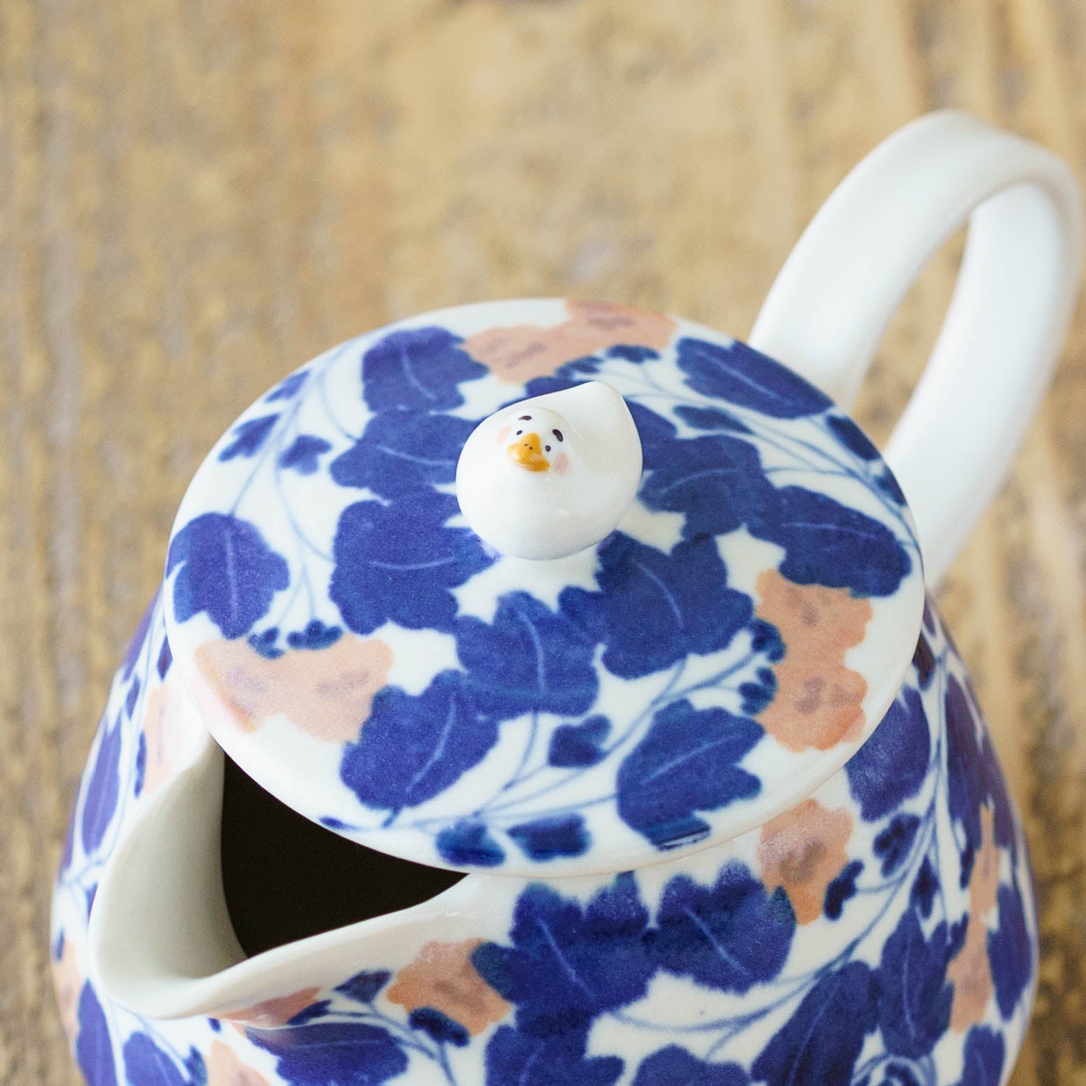 陶芸作家 荒井彩乃 ポット アヒル ピンク 青｜作家もののうつわ通販