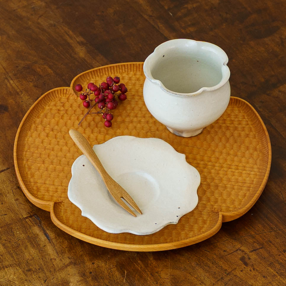 古谷製陶所 古谷浩一 鉄散 茶托 彫刻｜鎌倉山 和食器通販 四季折折
