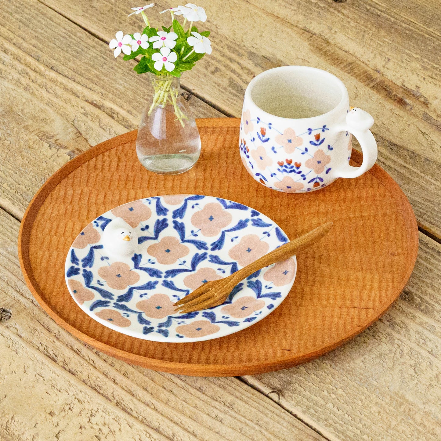 Plate duck pink blue M  | Ayano Arai