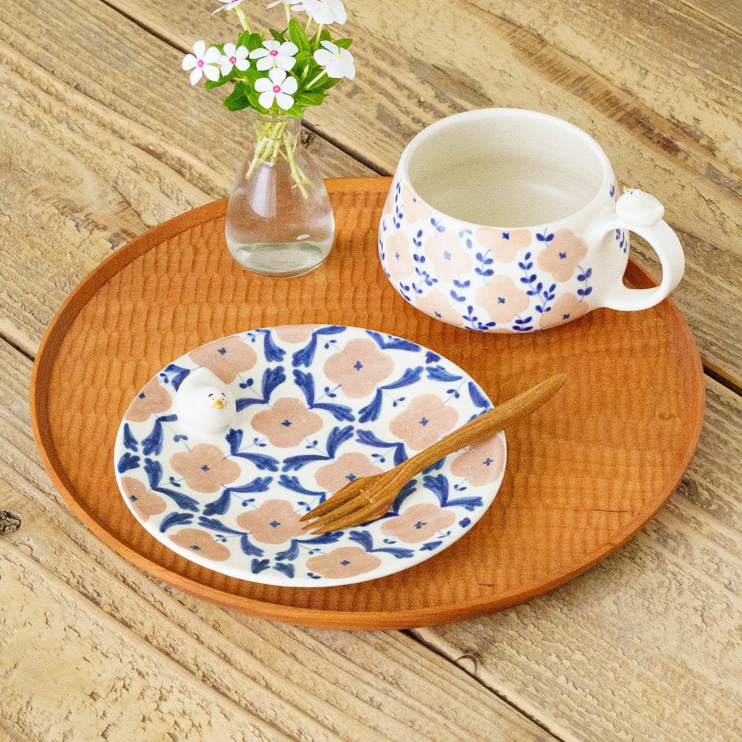 Plate duck pink blue M  | Ayano Arai