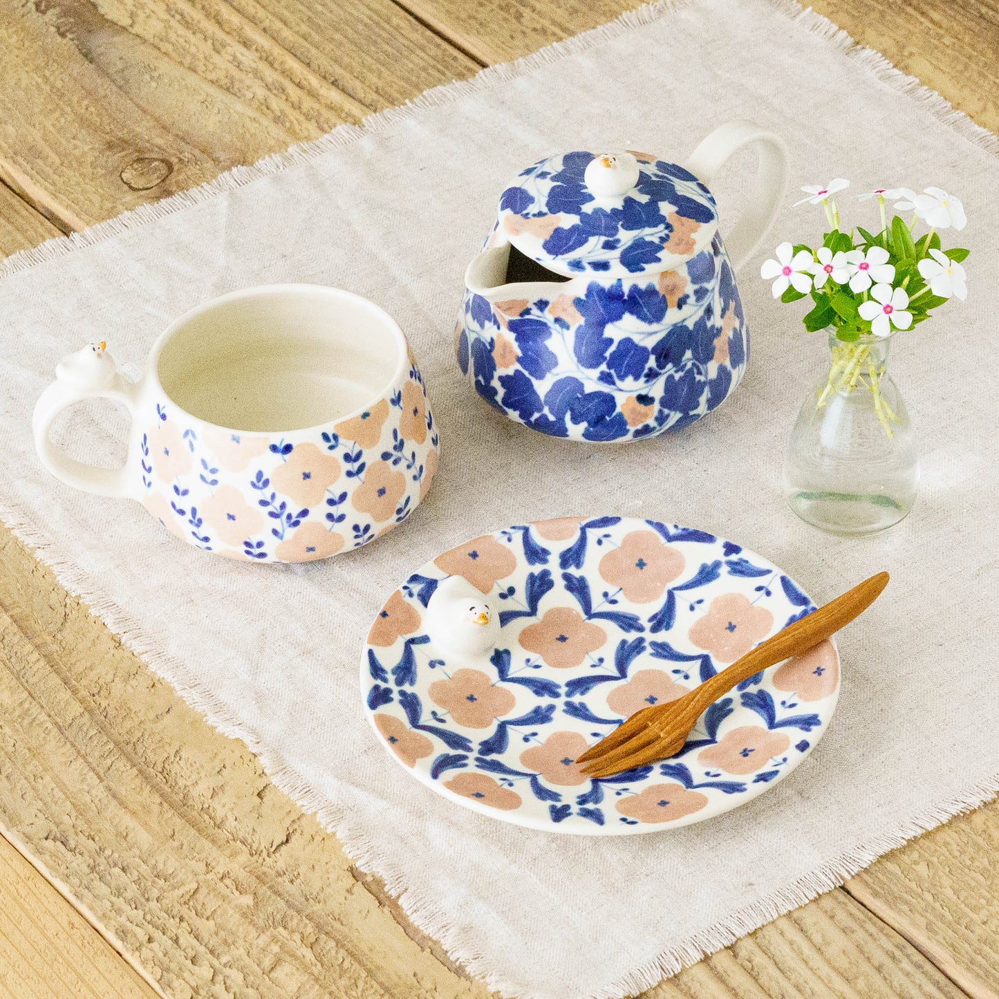 Plate duck pink blue M  | Ayano Arai