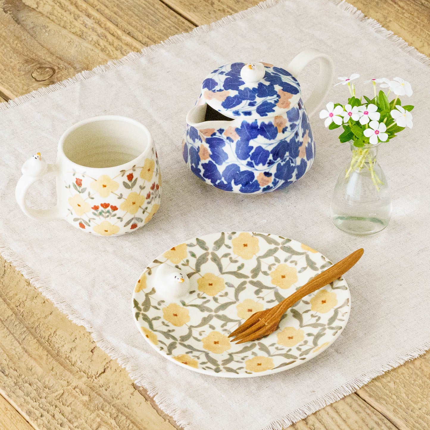 ポット　アヒル　ピンク x 青｜荒井彩乃