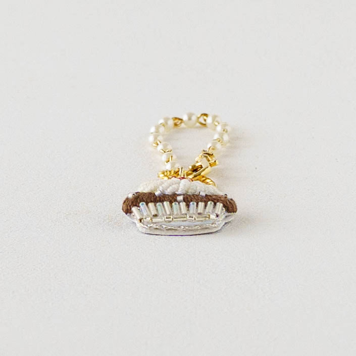 刺繍バッグチャーム　チョコカップケーキ｜あおのいえ