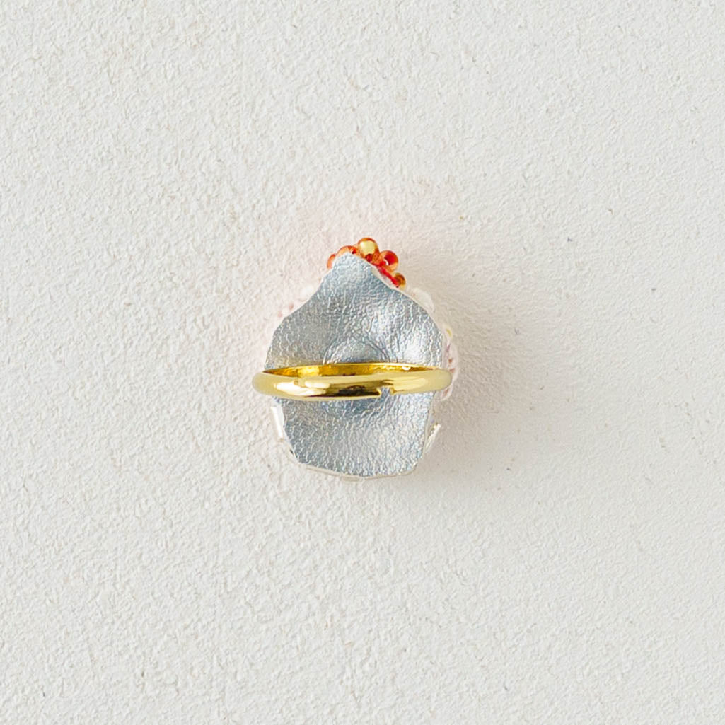 刺繍リング　カラフルカップケーキ｜あおのいえ
