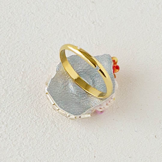 刺繍リング　カラフルカップケーキ｜あおのいえ