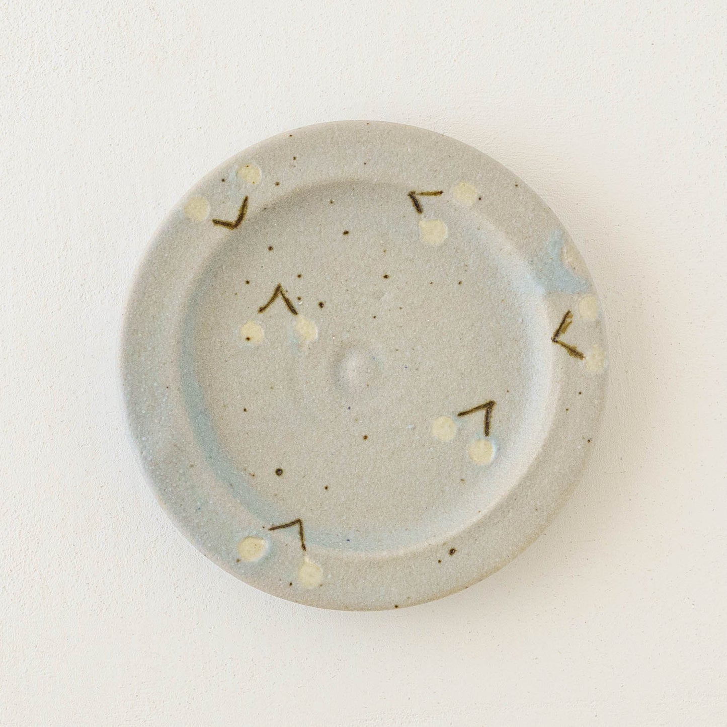 15cm rim plate cherry light blue (white) | Harada Haruko