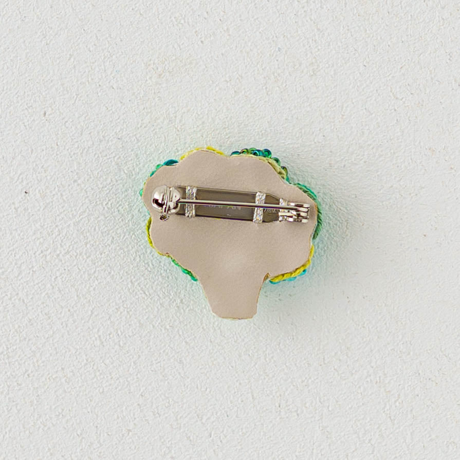 刺繍ブローチ　ブロッコリー｜あおのいえ