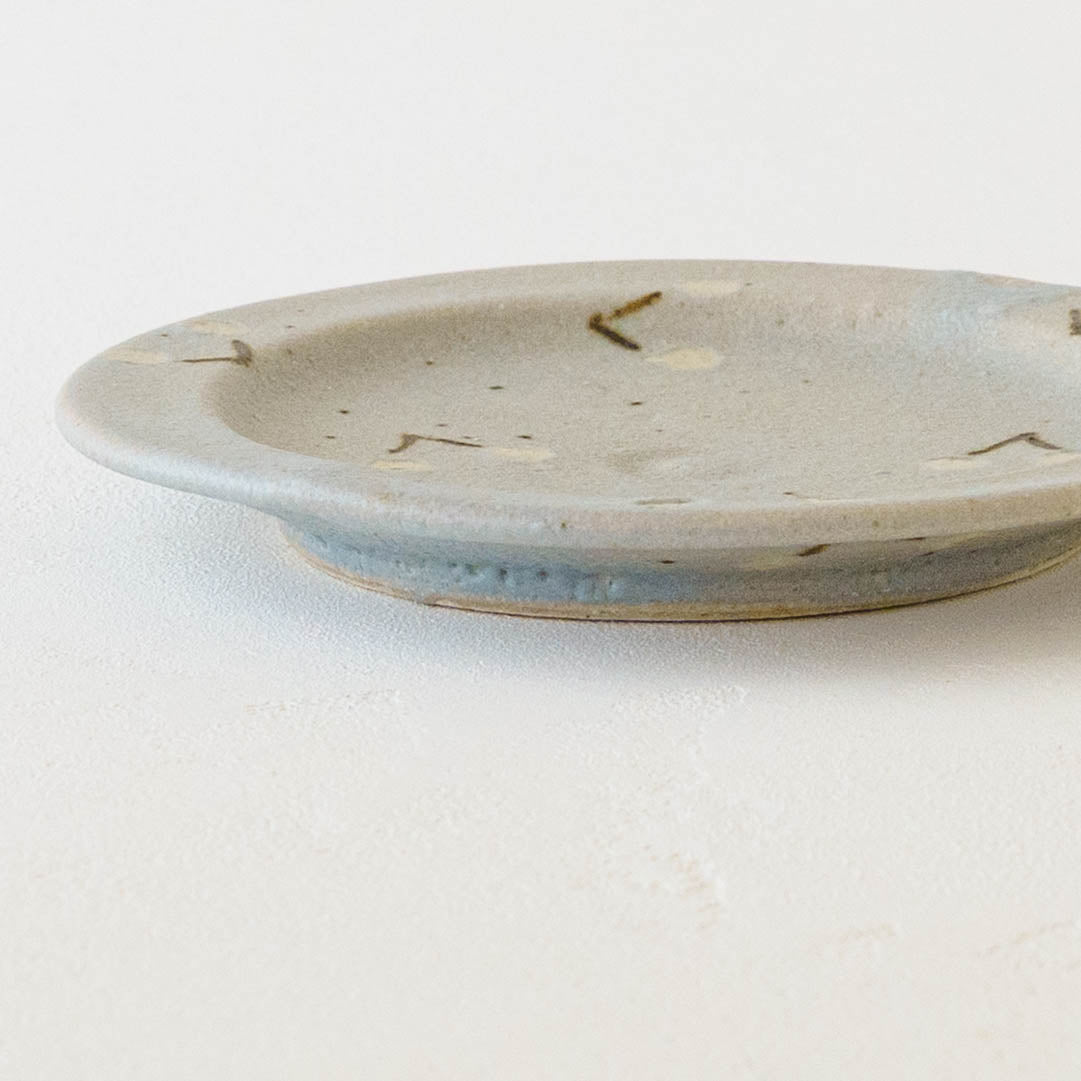 15cm rim plate cherry light blue (white) | Harada Haruko