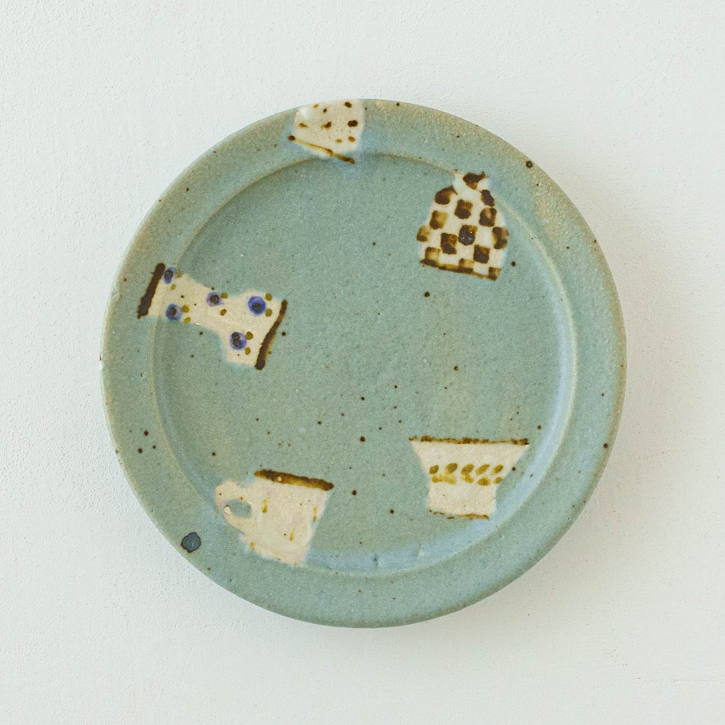 6寸リムプレート　うつわ　ターコイズブルー｜原田晴子