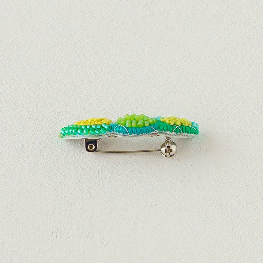 刺繍ブローチ　枝豆｜あおのいえ